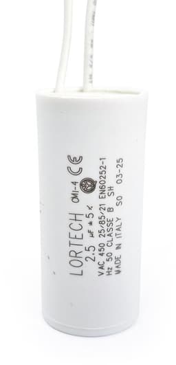 Permanent condensator 2.5 µF - Ø 25 mm x 55 mm - IMQ en CE gecertificeerd - Geschikt voor elektromotoren - ShopVlot — thumbnail 4