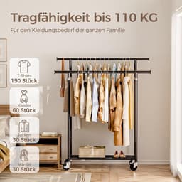 Oprolbaar kledingrek - wasdroogrek - draagvermogen tot 110 kg, zwart. — thumbnail 4