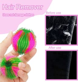 Haarverwijderaar Voor de Wasmachine, Haaropvangballen Voor de Wasmachine, Haarverwijderingsballen, Verwijdert Effectief Katten, Honden en Ander Haar van Beddengoed en Kleding (Veelkleurig) — thumbnail 3