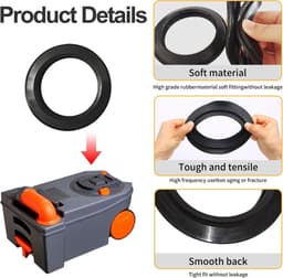 23721 voor Thetford cassette lipafdichting 110 mm compatibel met C200, C250, C400, C500, C2, C3, C4, caravan, camper, toilet, afvaltanks — thumbnail 2