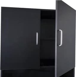 Wasmachine Kast - Droger Ombouw - Ruimte Besparen - Met Deuren - 190 cm Hoog - Zwart — thumbnail 3
