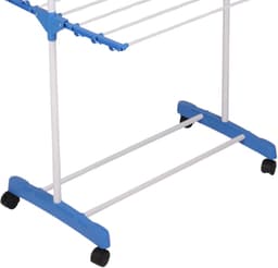 HOMIX Droogrek 3 Etages – Inklapbaar Wasrek met Wielen – 162 x 42 x 73 cm – Blauw/Wit — thumbnail 4