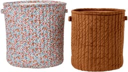 Vertbaudet Set van 2 RETRO FLOWER opbergmanden — thumbnail 2