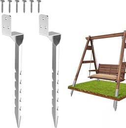 SnelShoppen - Set van 2 Impact Sleeves voor Hamer, Ondersteuningsbuis L-vorm, Gemaakt van Ghot-dip Gegalvaniseerd Staal, Grondanker voor Houten Palen — thumbnail 1