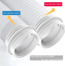 Verpakking van 1 stuk - Airconditioning slangconnector - Universele aansluiting voor airconditioning uitlaatslang - Uitlaatpijpconnector - Connector - ABS-materiaal - Links- en rechtsdraaiend - Geschikt voor slangverlengstukken van 130 tot 150 mm-Wit — thumbnail 5
