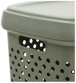 Kunststof wasmand met deksel 70 liter Five® - Groen - Met deksel — thumbnail 4