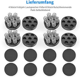 High-end luidsprekervoeten trilingsdempers - 4 stuks aluminium en antislip rubber — thumbnail 2