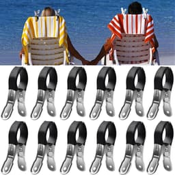 Set van 15 roestvrijstalen wasknijpers - handdoekklemmen - strandhanddoekklemmen - groot voor dagelijks gebruik - zwart — thumbnail 1