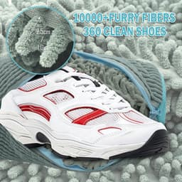 2 stuks waszakken voor schoenen in wasmachine - herbruikbaar - 360° reiniging - veilige ritssluiting - alle soorten schoenen en drogers - grijs — thumbnail 4