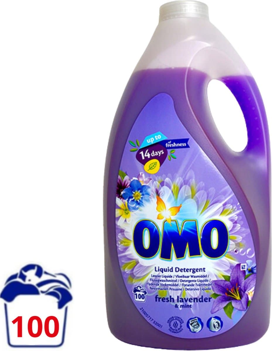 Omo Vloeibaar Wasmiddel Lavendel & Mint - 5 l (100 wasbeurten) — afbeelding 1