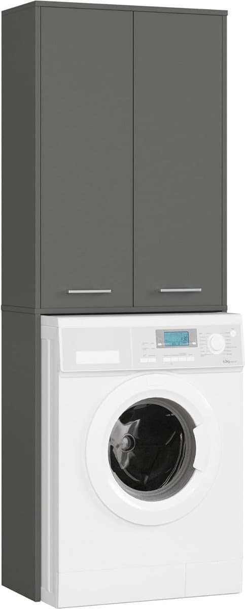 Wasmachinekast met Opbergvak en Legplanken - 64x180x30 cm — afbeelding 1