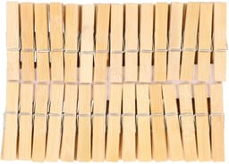Ultra clean wasknijpers - 240x - bamboe hout - 7 cm - wasspelden knijpers - was ophangen - drogen — thumbnail 5