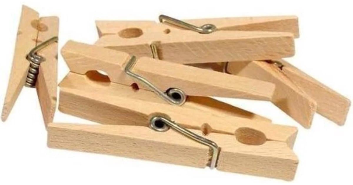 Benson Wasknijpers - 36x stuks - XXL - natuurlijke houtkleur - stevig ontwerp - 10 cm — afbeelding 1