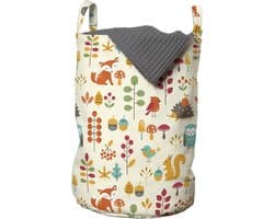 Goodivery ® Leuke en Kleurrijke Wasmand voor Kinderen met Dierenmotief en Trekkoordsluiting