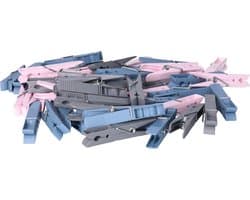 Wasknijpers - 100x stuks - kleurenmix fel - kunststof - groot formaat van 8 cm