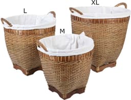 Rotan wasmand Lea met handvat — thumbnail 2