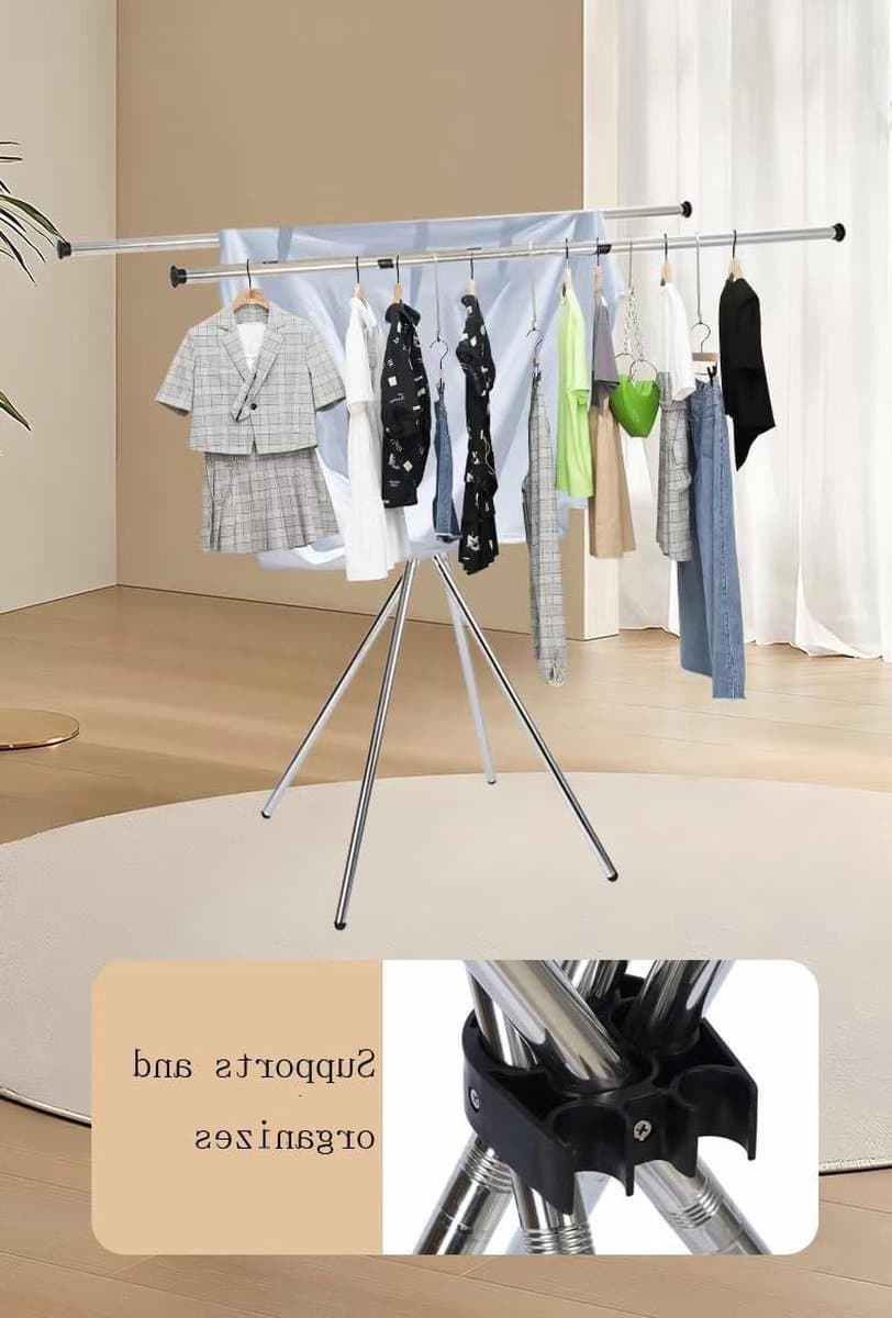 Droogrek Tancarville inklapbaar uittrekbaar tot 200 cm - grote capaciteit - opvouwbaar kledingrek — afbeelding 1