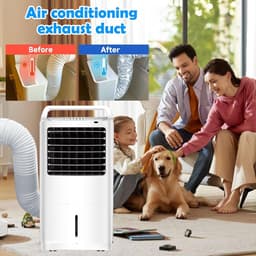 Afvoerslang Airco - Ventilatieslang Vervanging - Mobiele Koeling - Flexibel Sterk Materiaal - Diameter 159 cm - Wit — thumbnail 2