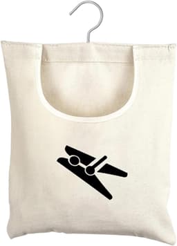 Wasknijper Opbergtas - Waslijn Organizer - Kleine Was Sorteren - Met Ophanghaak - 28 x 32 cm - Zonder Patroon — thumbnail 4