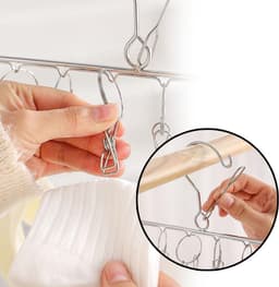 Metalen sokkenhanger met dubbele lagen - Roestvrijstalen hangend droogrek voor sokken en ondergoed. — thumbnail 5