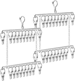 Metalen sokkenhanger met dubbele lagen - Roestvrijstalen hangend droogrek voor sokken en ondergoed. — thumbnail 1