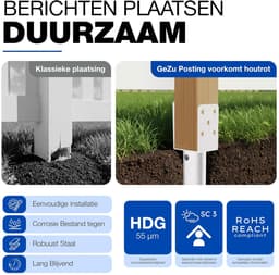 Grondanker U Vorm - Schroefpaal Houder - Stevig Bevestigen - Geen Beton Nodig - 46x650 mm - Thermisch Verzinkt — thumbnail 3