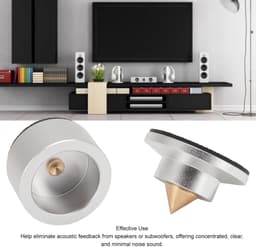 Luidspreker Isolatievoeten - Trillingsdempers - Audio Stabilisatie - Aluminiumlegering met siliconen - 4 Stuks - Zilver — thumbnail 4
