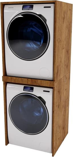 Waskast Hoog voor Wasmachine en Droger | Ruimtebesparende Kast voor Wasruimte of Badkamer | 66x180x65 cm — thumbnail 2