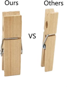 Grote Houten Wasknijpers - Set van 12 Stuks, 7,2 cm lang en 1,8 cm breed — thumbnail 4