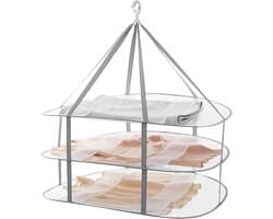 Droognet - 3-laags - Opbergnet - 77*61 cm - trui droger rack - Opvouwbaar - hangende - Draagbaar Wasrek Binnen en Buiten - Opvouwbaar Droogrek - kledingrek - kledingmand - voor kleding, kruiden, bloemen, groenten — afbeelding 1