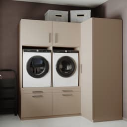 Wasophoogte® Wasmachine Kast Bern - Wasmachine verhoger - Wasmachine ombouw - 700(D)*2030(B)*2110(H) mm - Taupe — thumbnail 2
