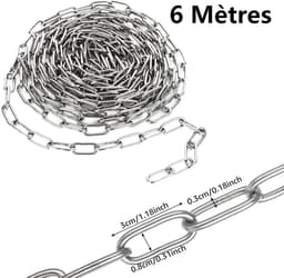 Roestvrij stalen ketting 6 meter - 304 legering - multifunctioneel voor hekken, honden, zwaaien, drogen wasgoed — thumbnail 5