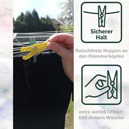 Grote set sterke wasknijpers (50 stuks) met handige opbergmand — thumbnail 3