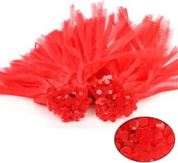 Herbruikbare Netzakken - Nylon Gaas Tassen - Opslag Fruit Groenten - Licht Breek Niet - 20 Inch Lengte - Rood — thumbnail 5