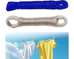 Waslijn 20 meter - Kledinglijn Buiten - Flexibel Drogend - Kunststof Gecoate Staalkern - 20 Meter Lang — afbeelding 1