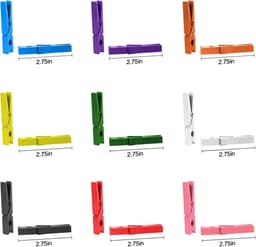 50 stuks kleurrijke houten wasknijpers 2,75 inch – Geel – Multifunctionele clips voor decoratie, foto’s en knutselen — thumbnail 4