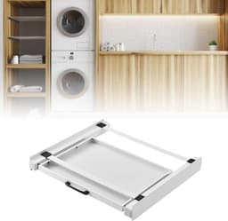 Stapelset Wasmachine Droger - Universele Set - Ruimte Besparen - Uitschuifbaar Schap - 60x54cm Compatibel - Wit — thumbnail 4