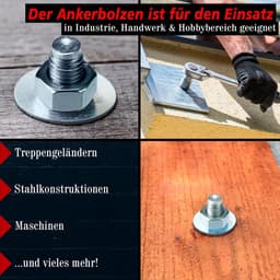 Ankerbouten Roestvrij Staal - Keilbouten Oogbouten - Zware Bevestiging - Roestvrij V2A Materiaal - M10 x 120 mm — thumbnail 5