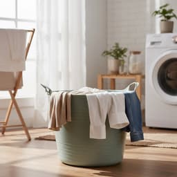 Excellent houseware flexibele wasmand - 3x - beige - 27 liter - kunststof - 42 x 40 x 35 cm — thumbnail 2