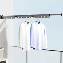 Wand Droogrek - Opvouwbaar Wasrek - Ruimte Besparen - Stevig Aluminium - Intrekbaar Ontwerp — thumbnail 2