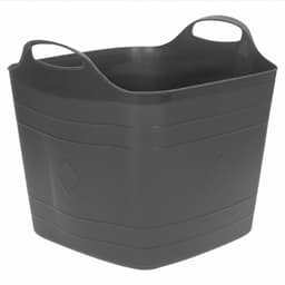Excellent houseware flexibele kuip / emmer - zwart - 25 l - kunststof - 40 x 35 cm - met handvatten — thumbnail 1