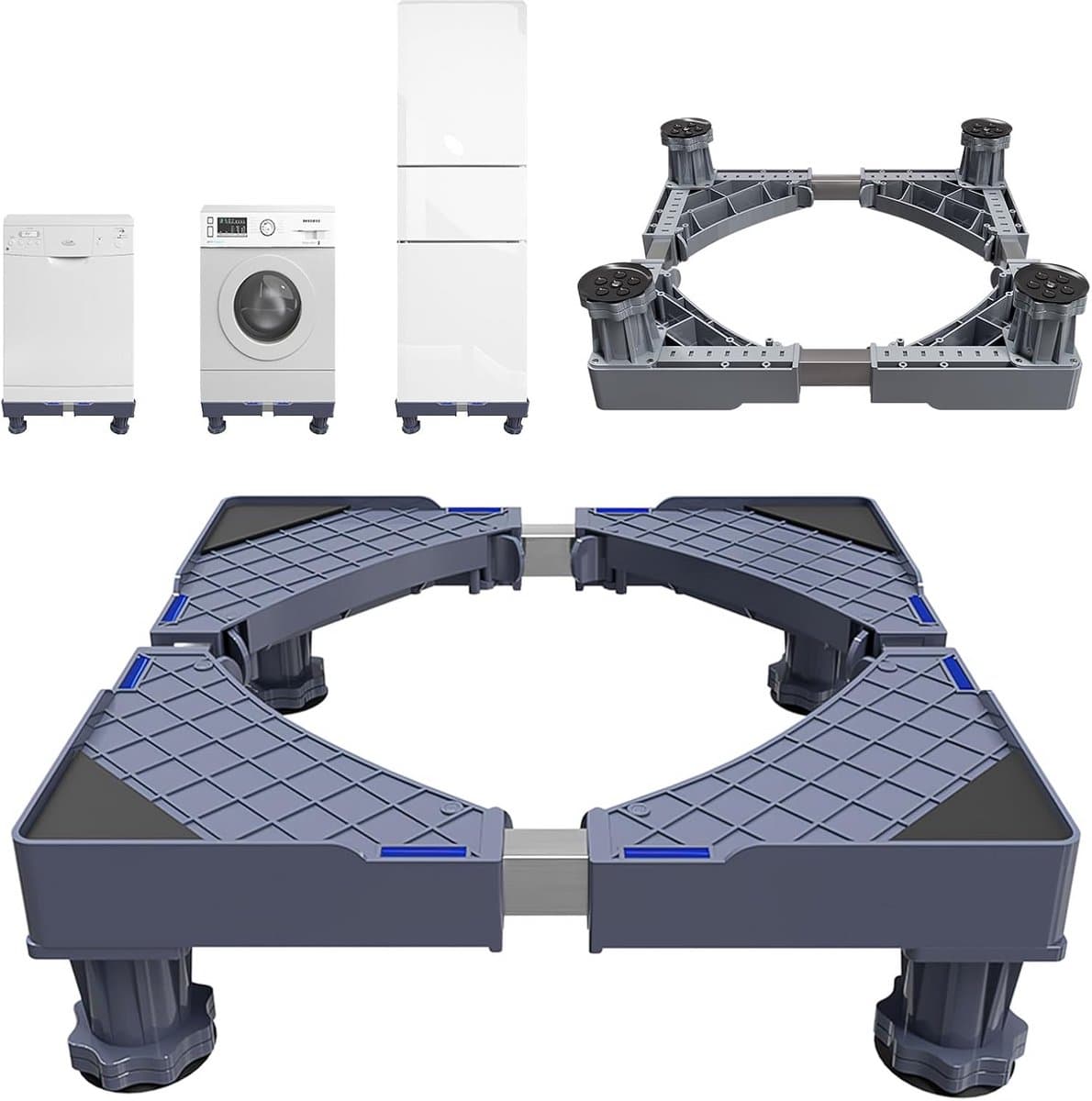 Verstelbare Verhoging voor Wasmachine en Droger met Antislip en Schokdemping — afbeelding 1