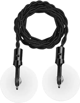 Reiskledinglijnen - Opvouwbare lijn - Kleding drogen - Zuignappen installatie - Tot 2.5 meter - Zwart — thumbnail 1
