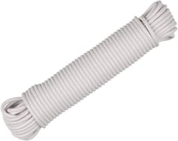 Gecoate Waslijn - Droger Touw Kledinglijn - Buiten Kleding Drogen - Synthetische Vezelkern - 15.24 meter - Wit — thumbnail 2