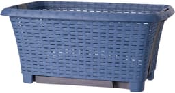 Bathroom Solutions wasmand op poten - donkerblauw - 35 ltr - 60 x 40 x 28 cm - Wasgoedmanden — thumbnail 5