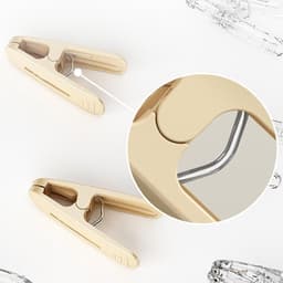 Wasspelden - Kleding Pins - Kleding Drogen - Versterkte Clip - 6 x 1.7 x 3 cm - Romig — thumbnail 2