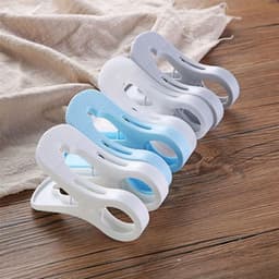 Grote Wasknijpers - Handdoek Clips - Kleding Droge - Windbestendig Ontwerp - 3 Stuks - Grijs Blauw Wit — thumbnail 2