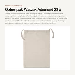 Dailygoods- Waszak Groot - Opbergtas - Waszakken voor Wasgoed - Multifunctioneel - Ademend - Katoen - 22 x 28 cm - Opbergzak — thumbnail 4