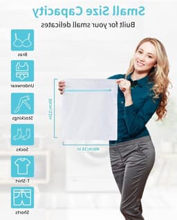 Mesh Waszakken met Ritsen - 2 Stuks 30 x 40 cm, Herbruikbare Waszak voor Delicate Kleding, Ondergoed en Sokken — thumbnail 2