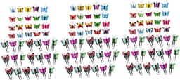 Vlinder Punaise Clips - Decoratieve Pins - Foto's Bevestigen - Set van 60 stuks - 4 cm breed - Diverse kleuren — thumbnail 1